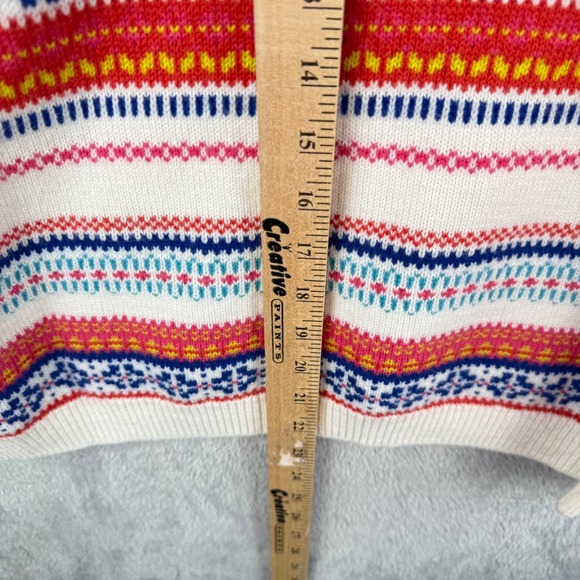 Talbots Fair Isle Sweater Womens‎ LP Petite Colorful Winter Lambswool Soft Basic - Picture 9 of 10